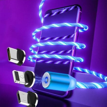 1 m Magnetic Charging Cable with Flowing LED Lights
