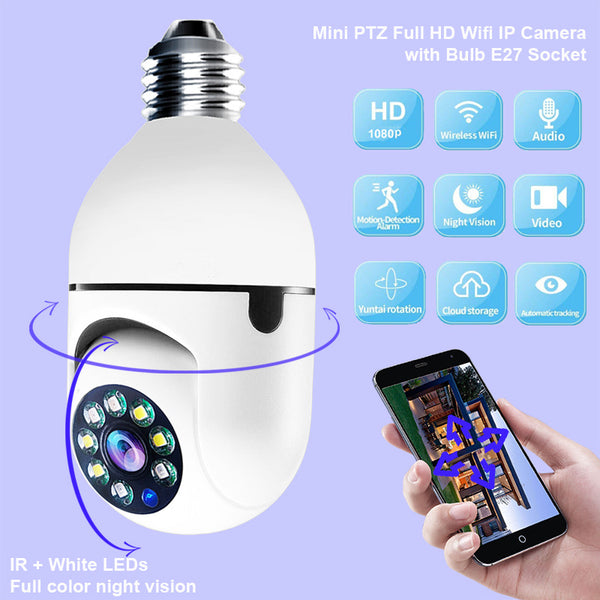 1080p E27 Light Bulb Security Camera for Indoor Monitoring